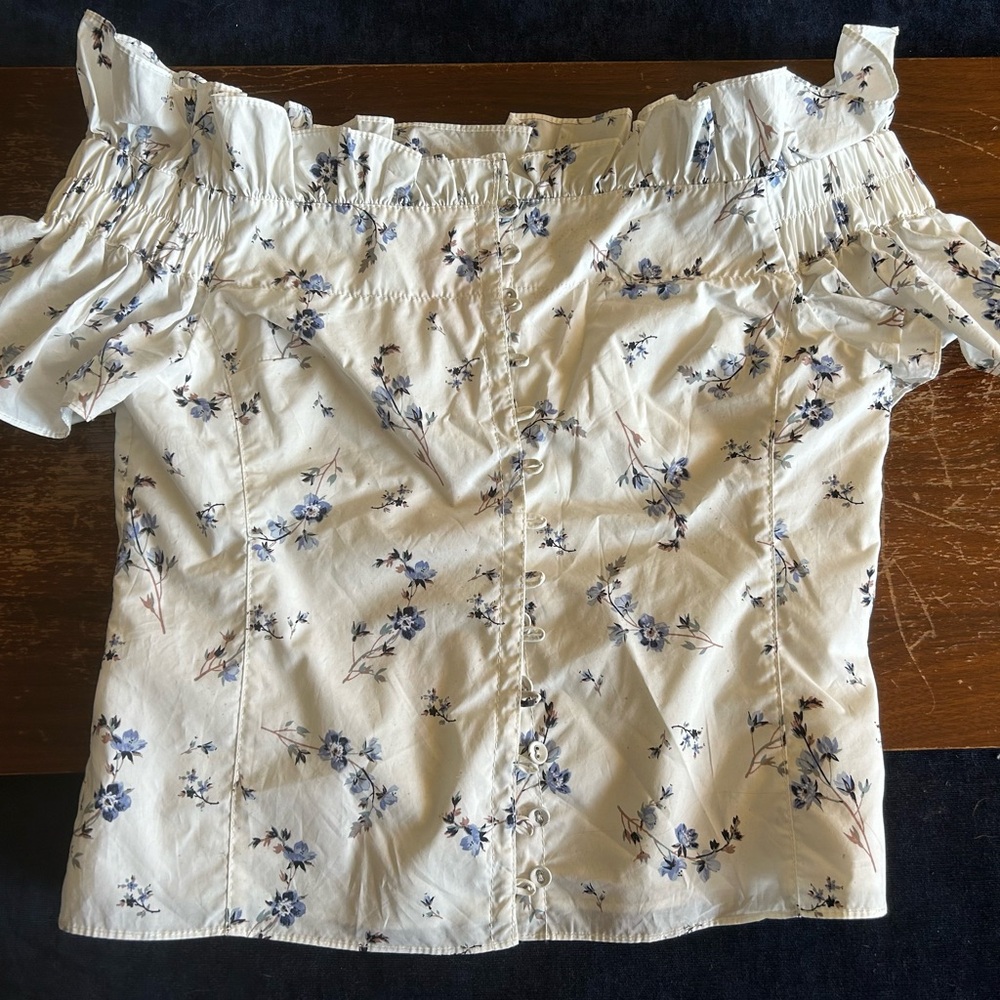 Rebecca Taylor off the shoulder floral top